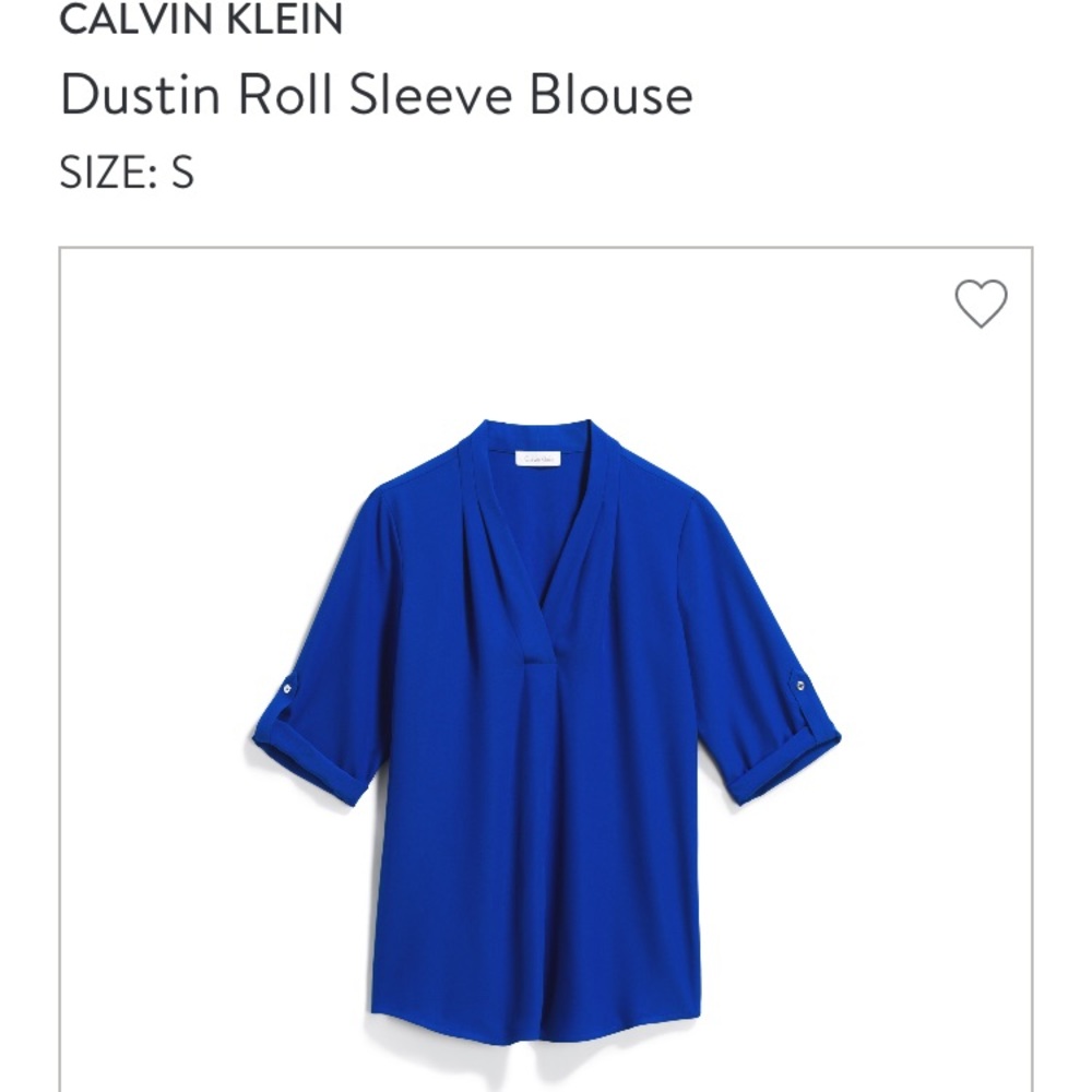 Calvin Klein Dustin Roll Sleeve Blouse
